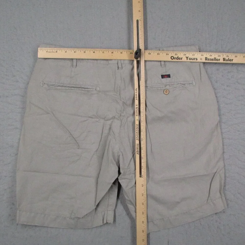 Faherty Shorts Men 35 Gray Linen Blend Flat Front Lightweight Casual Resort Golf